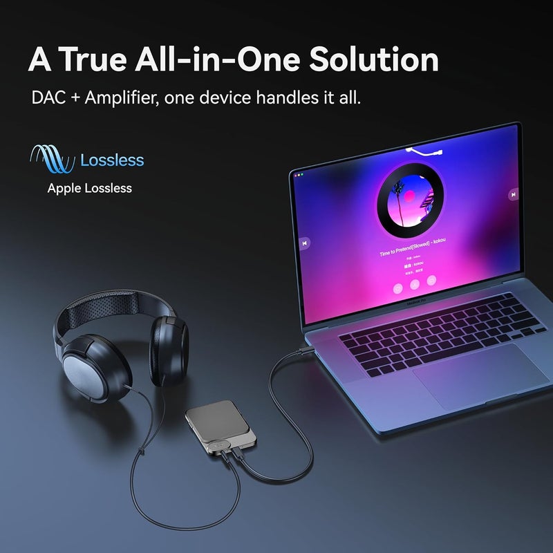 khadas Tea Portable Headphone Amplifier,DAC Magnetic Amplifier Bluetooth 5.0 HiFi Hi-Res USB DAC 32bit/384KHz, 1160mAh Battery ESS ES9281AC Pro Qualcomm QCC5125 LDAC/aptX HD, PCM, DSD, MQA(Grey) - Image 5